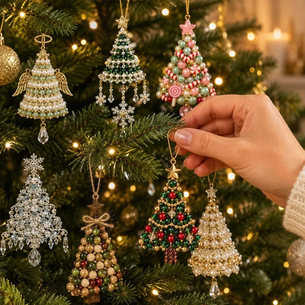 Ornement de sapin de Noël DIY avec perles