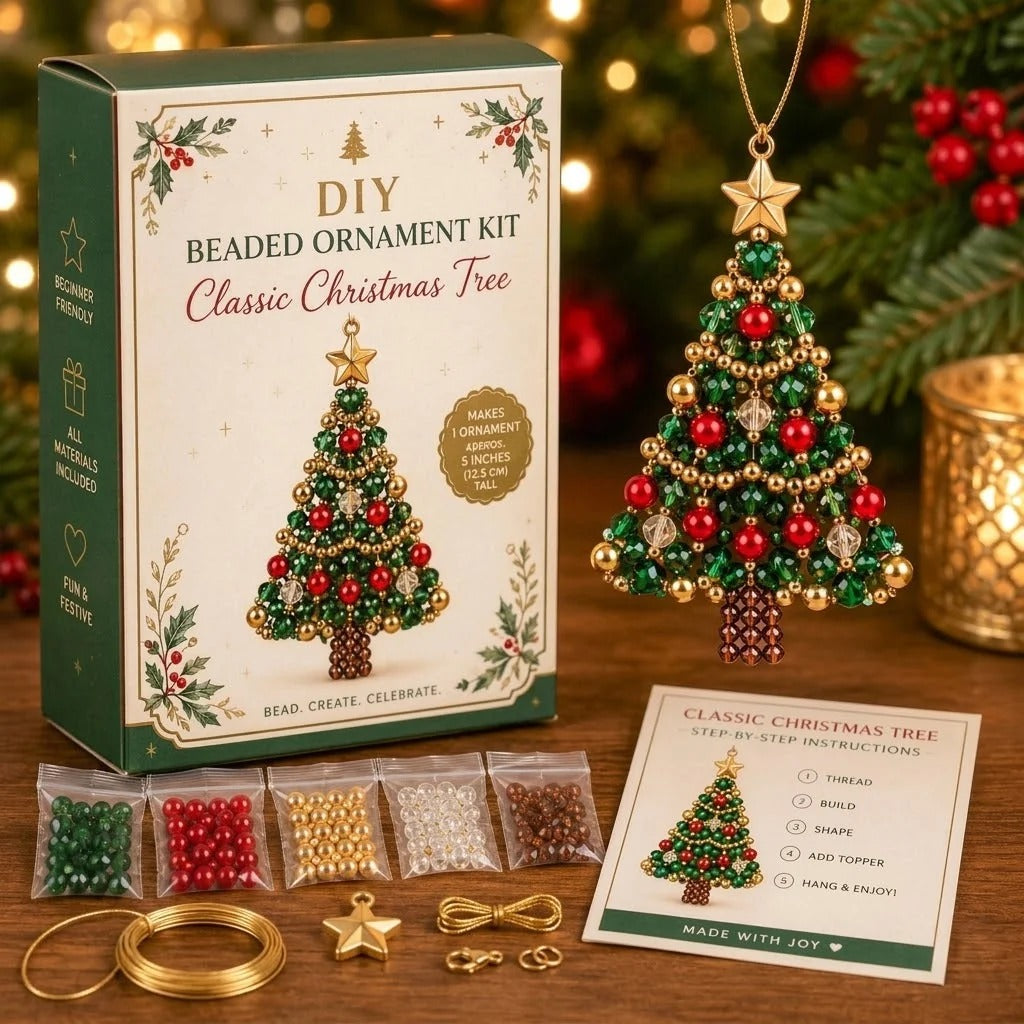 Ornement de sapin de Noël DIY avec perles