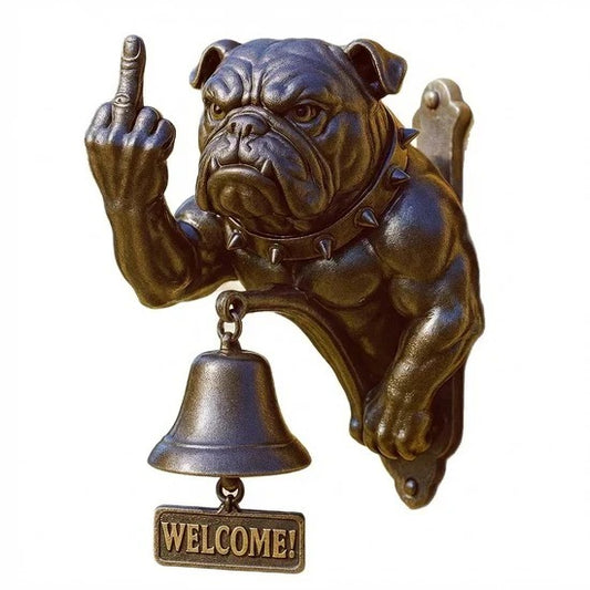 Sonnette de porte décorative vintage avec chien