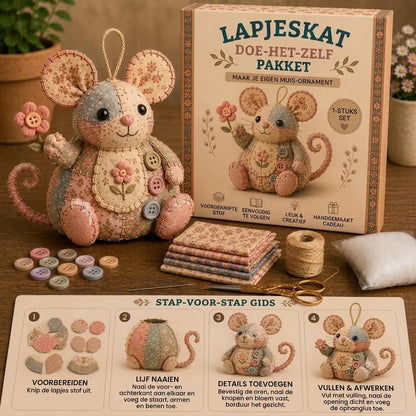 Kit DIY complet pour souris en patchwork - Tout le matériel inclus