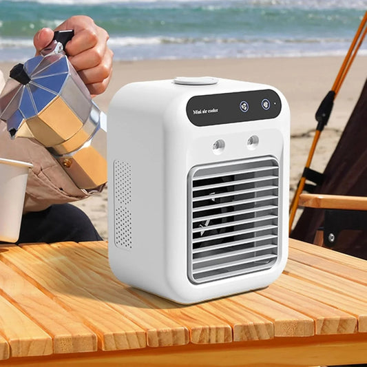 Rafraîchisseur d’Air Portable 3-en-1 avec Refroidissement Sans Fil et Air Frais
