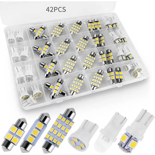 Kit d'Éclairage Intérieur LED pour Voiture 42 Pièces