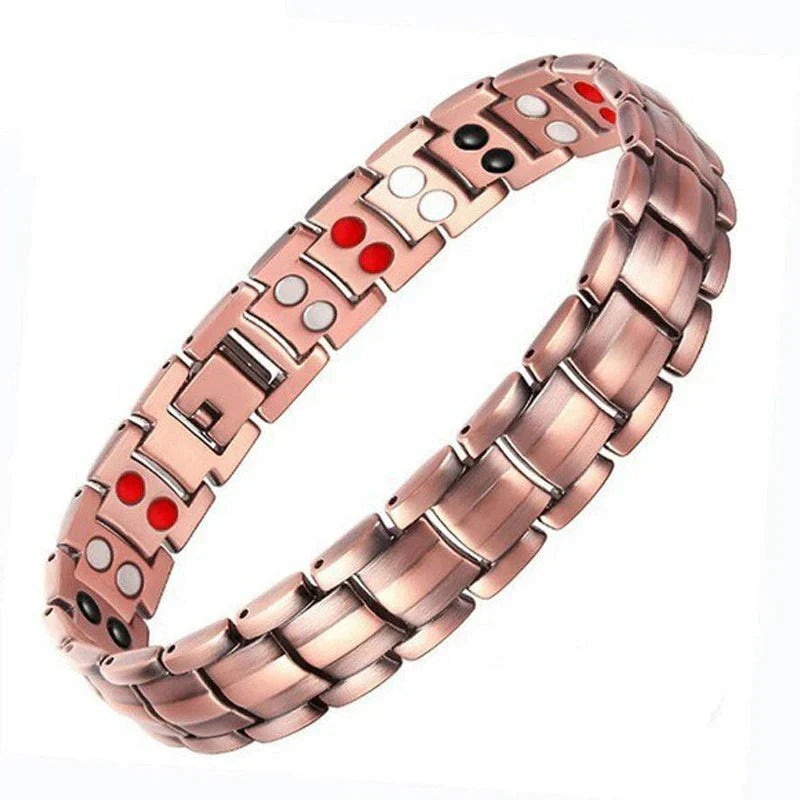 Bracelet rétro pour homme avec croix et fermoir magnétique double rangée