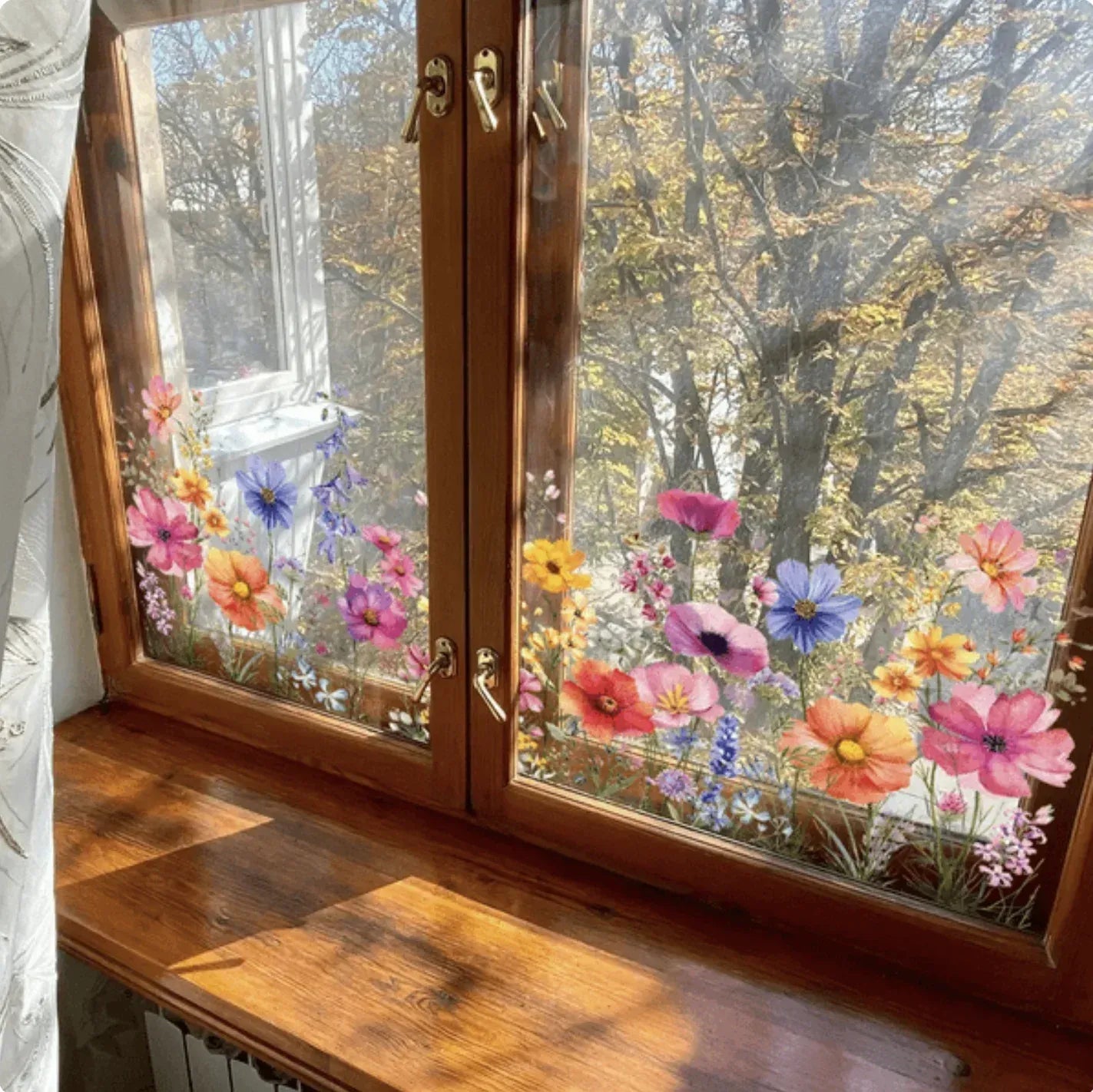 Stickers Fenêtre Fleurs – Chaleureux Et Sans Traces De Colle
