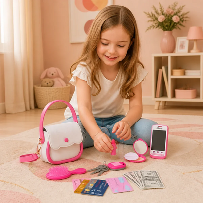 Sac à main jouet pour enfants avec téléphone et accessoires de maquillage