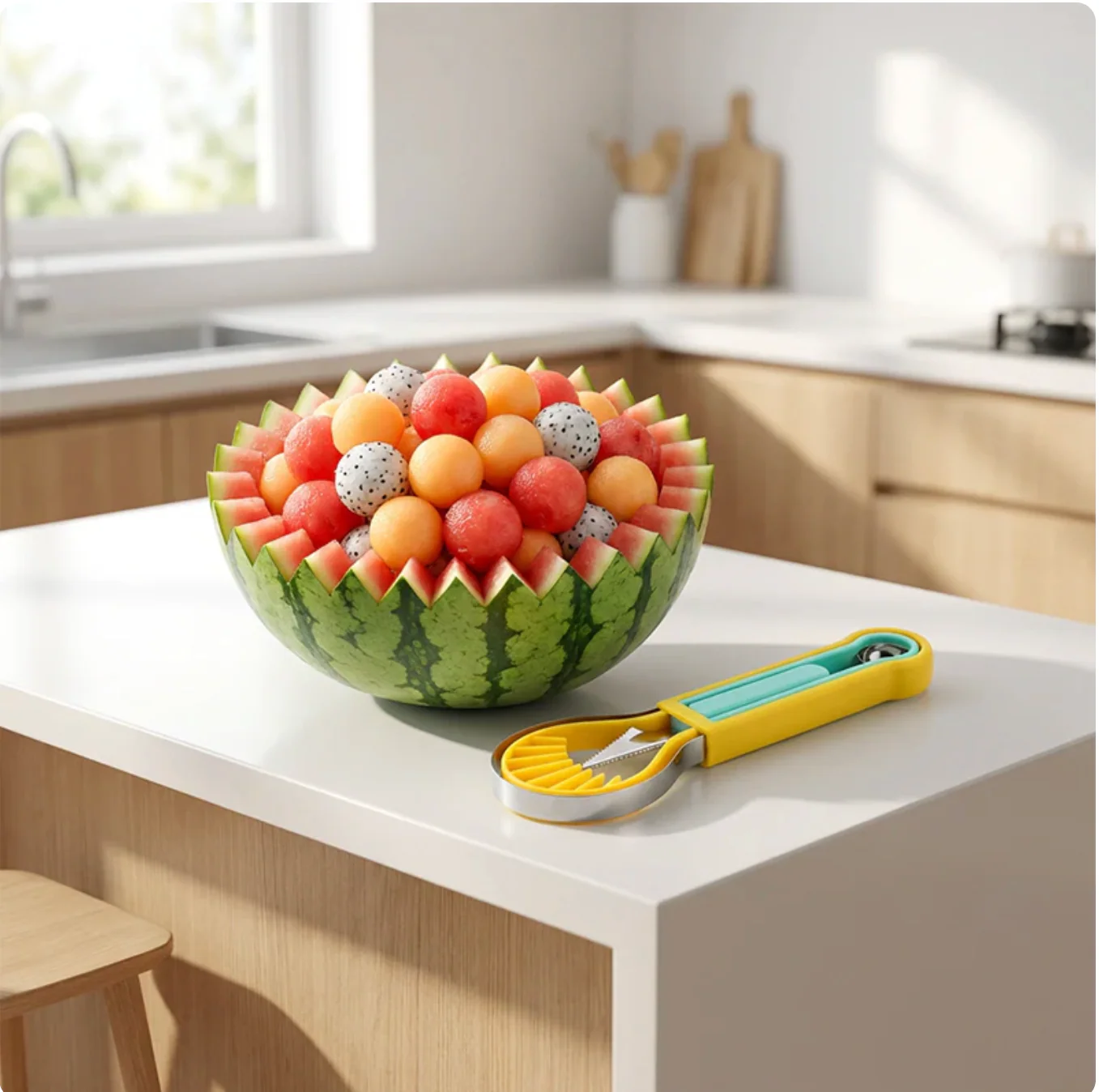 FruitMaster Coupe-fruits Multifonction 4-en-1