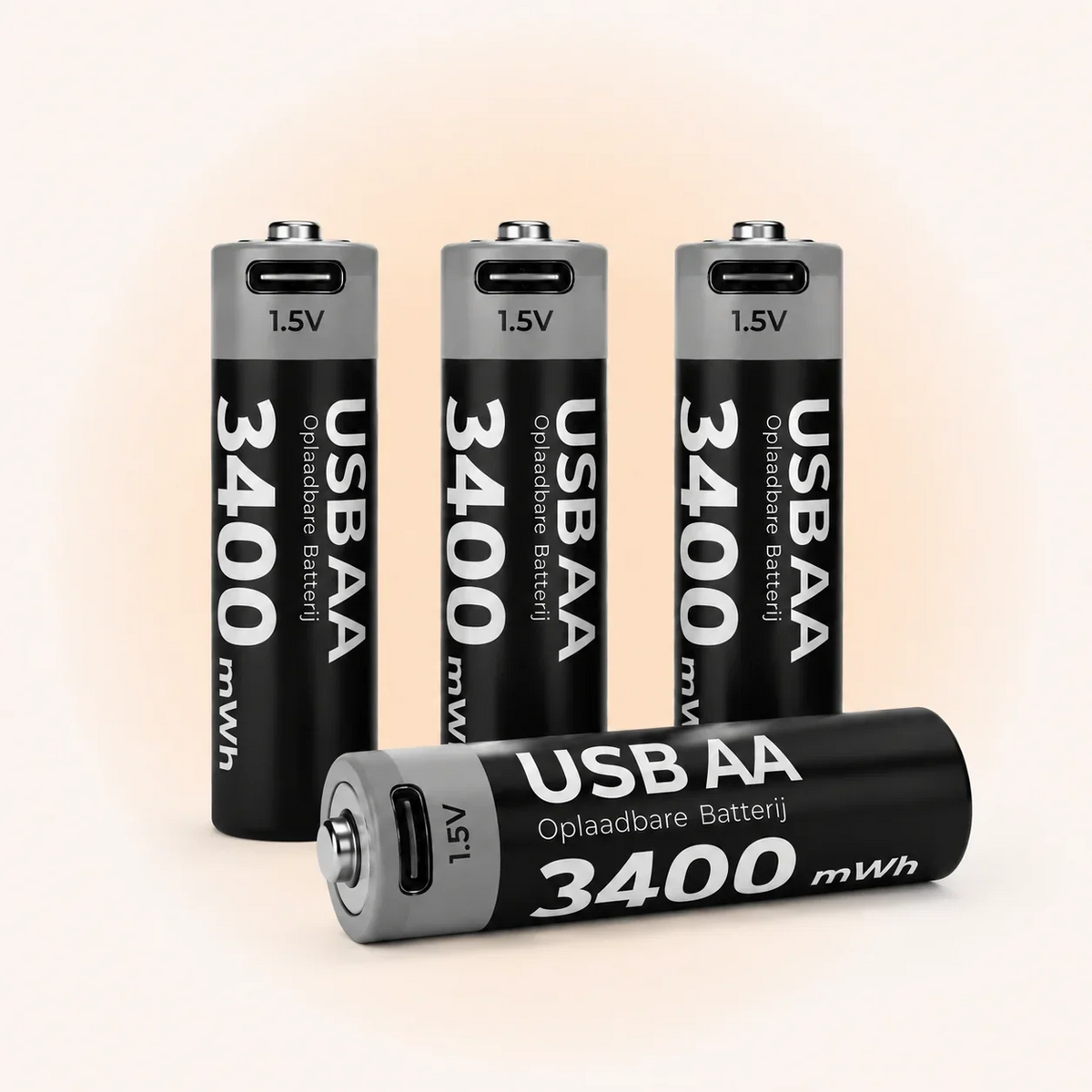 Piles AA lithium rechargeables 1,5 V avec USB-C lot de 2