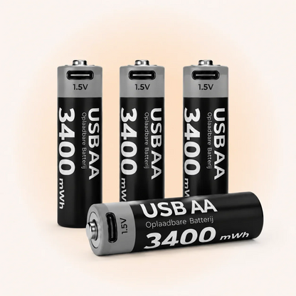Piles AA lithium rechargeables 1,5 V avec USB-C lot de 2
