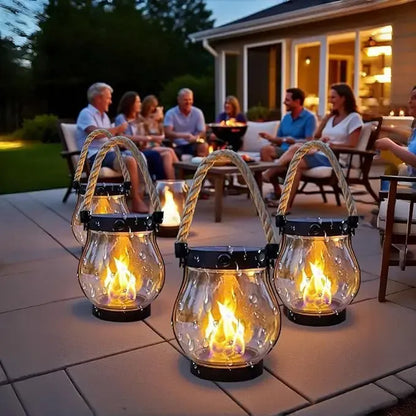 Lanterne solaire d’ambiance avec effet flamme