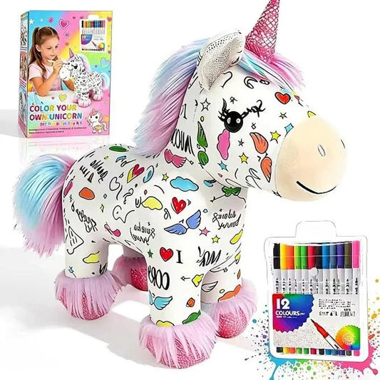 ColorMagic Unicorn peluche licorne lavable à colorier