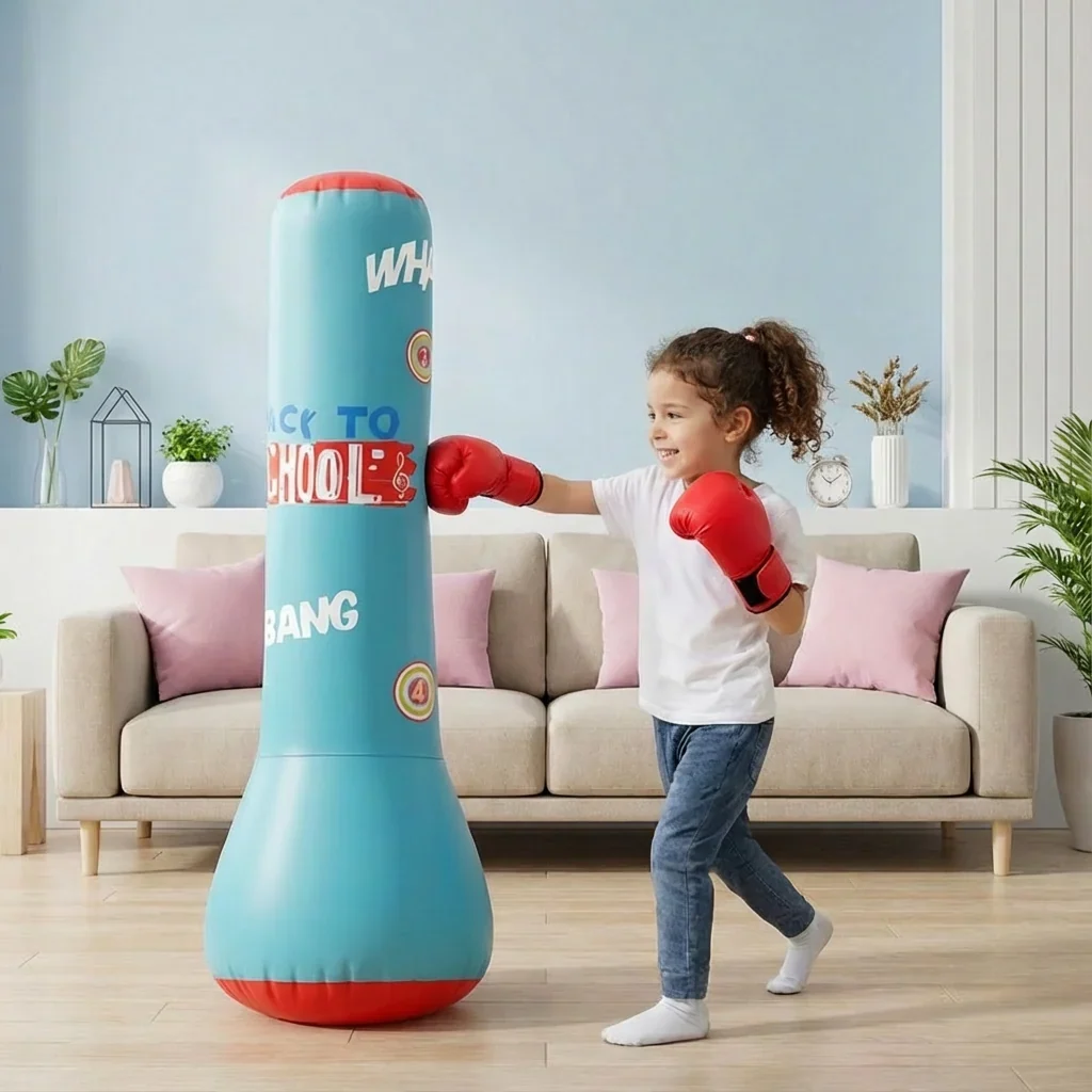 Sac de frappe gonflable pour enfants avec base remplie d’eau