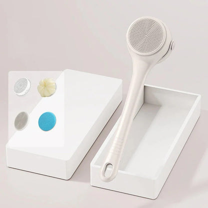 Brosse de bain électrique exfoliante à long manche avec moteur puissant pour un nettoyage en profondeur