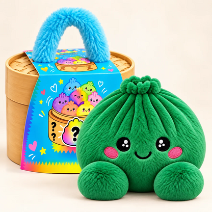 Peluches squishy Dumpling avec panier vapeur