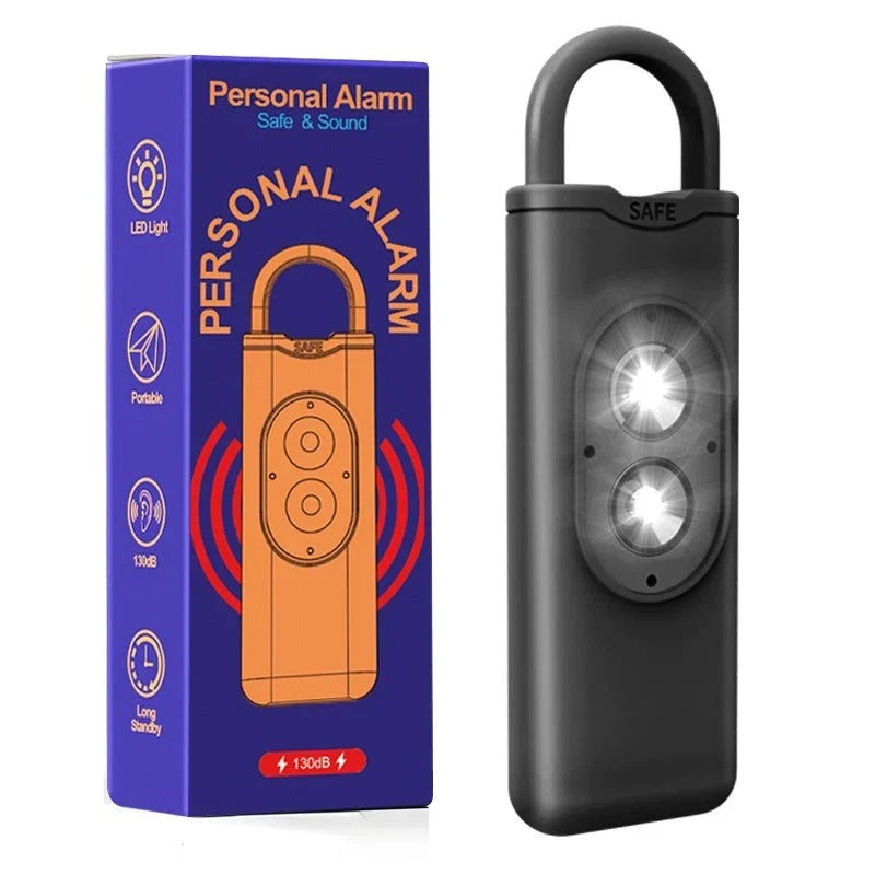 Alarme personnelle rechargeable avec lampe de poche et sirène de 130 dB