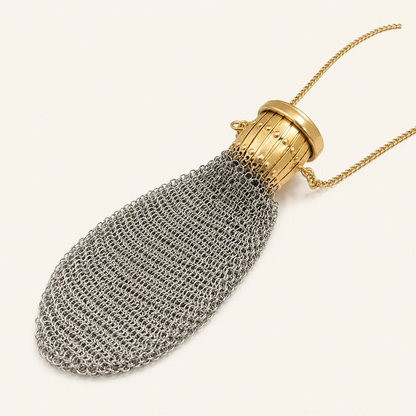 Porte-monnaie vintage en maille métallique pour petits objets