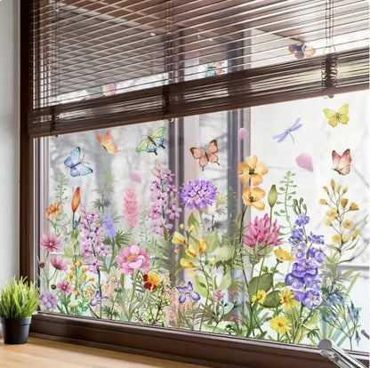 Stickers Fenêtre Fleurs – Chaleureux Et Sans Traces De Colle