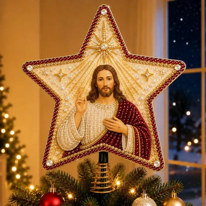 Kit DIY religieux pour cime de sapin de Noël avec perles et diamants