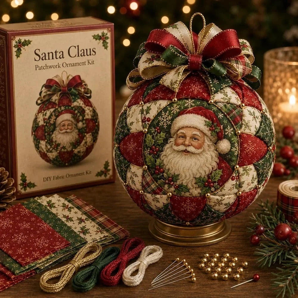 Kit DIY de boules de Noël en patchwork