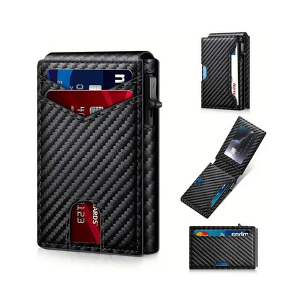 Portefeuille RFID pour homme avec porte cartes pop up