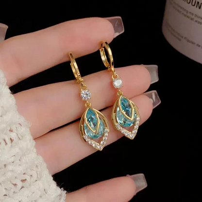 Boucles d’Oreilles Pendantes Bleu Ciel