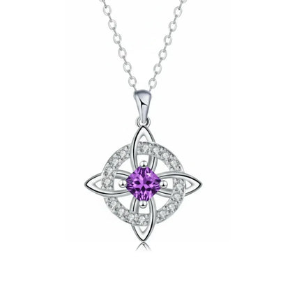 Collier avec nœud de sorcière et pierre de naissance