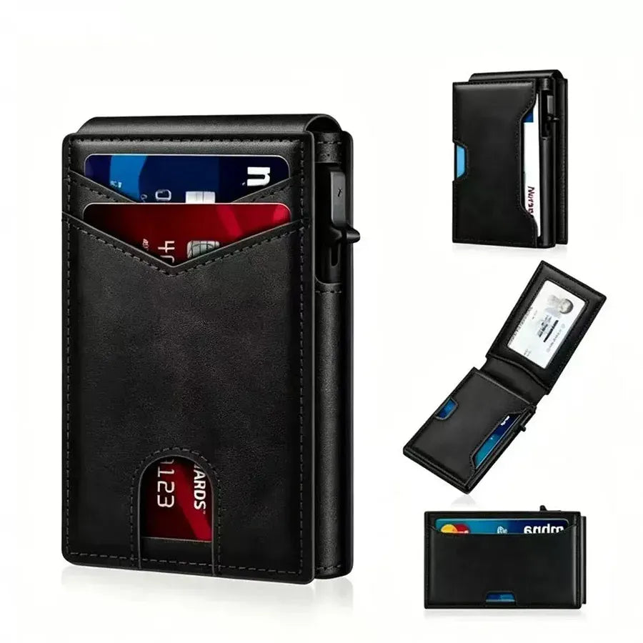Portefeuille RFID pour homme avec porte cartes pop up
