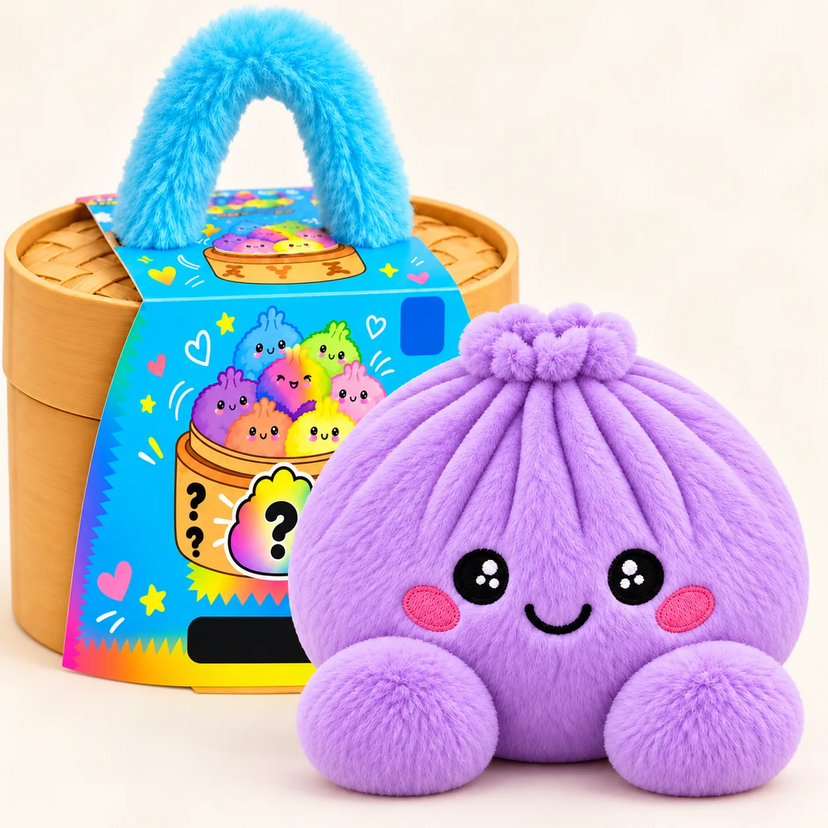 Peluches squishy Dumpling avec panier vapeur