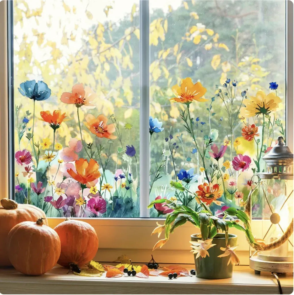 Stickers Fenêtre Fleurs – Chaleureux Et Sans Traces De Colle