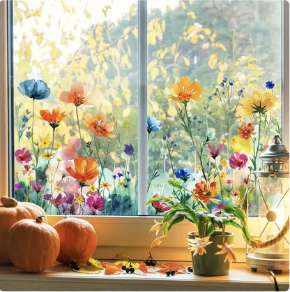 Stickers Fenêtre Fleurs – Chaleureux Et Sans Traces De Colle