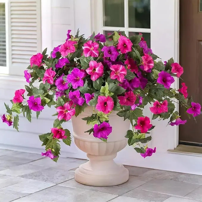 Pétunias artificiels, lot de 2 – Toujours magnifiquement fleuris