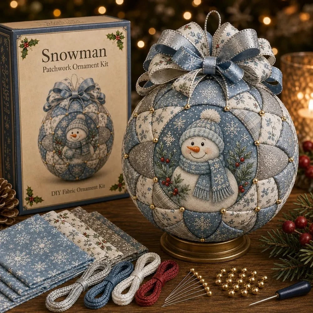 Kit DIY de boules de Noël en patchwork