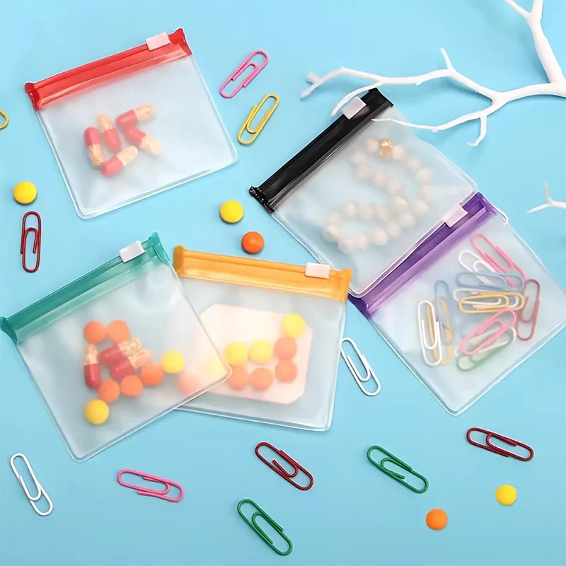 Lot de 7 sachets à pilules transparents avec fermeture à glissière – hermétiques.