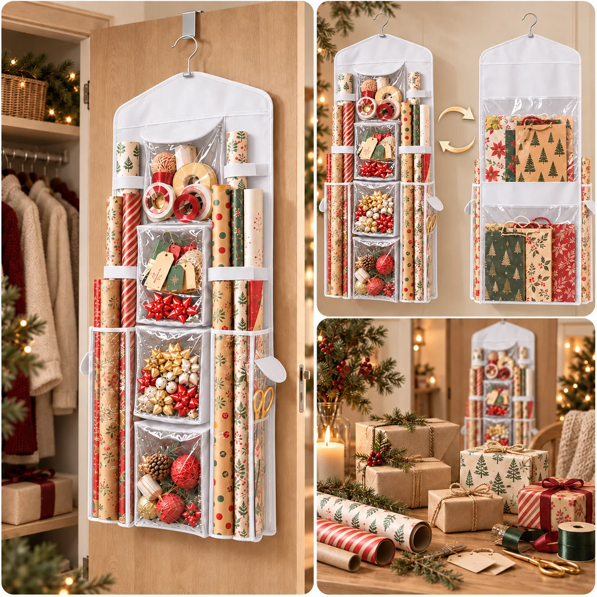 Organisateur suspendu Wrap Ready pour emballage cadeau