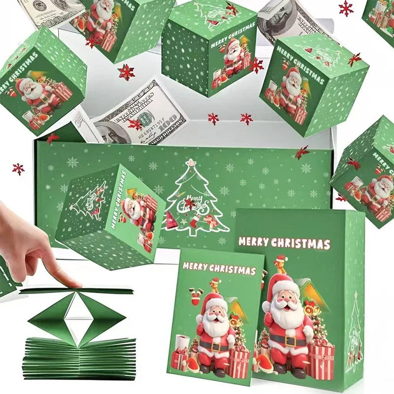 Boîte cadeau de Noël pop-up à effet explosion avec 25 petites boîtes surprises