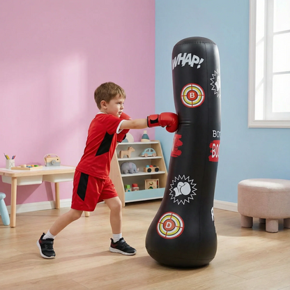 Sac de frappe gonflable pour enfants avec base remplie d’eau