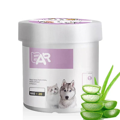Lingettes sans alcool pour les yeux et les oreilles des animaux