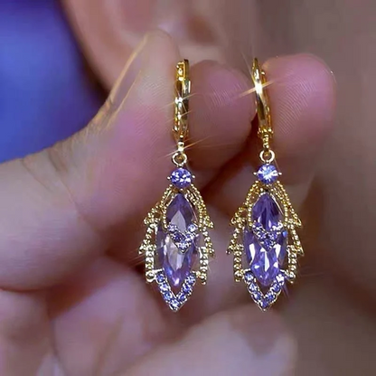 Boucles d’Oreilles Pendantes Bleu Ciel