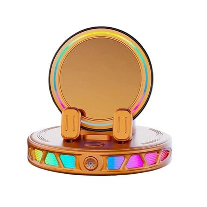 Support de téléphone pour voiture avec recharge sans fil rotation à 360° et éclairage RGB