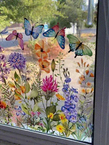 Stickers Fenêtre Fleurs – Chaleureux Et Sans Traces De Colle
