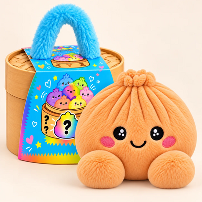 Peluches squishy Dumpling avec panier vapeur