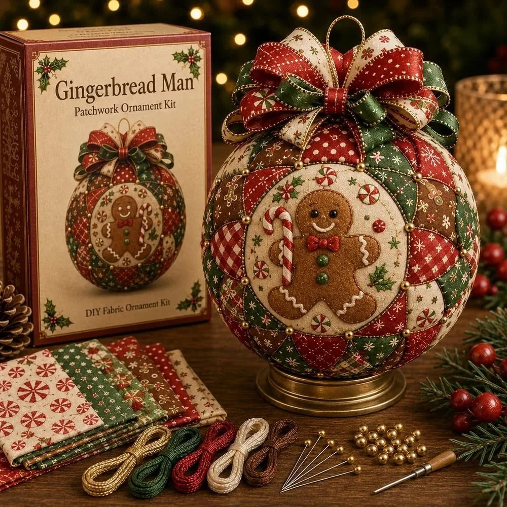 Kit DIY de boules de Noël en patchwork