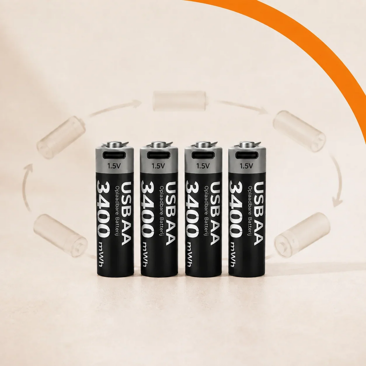 Piles AA lithium rechargeables 1,5 V avec USB-C lot de 2