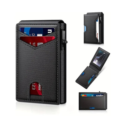 Portefeuille RFID pour homme avec porte cartes pop up