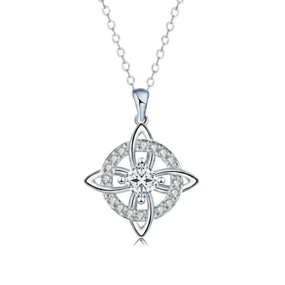 Collier avec nœud de sorcière et pierre de naissance