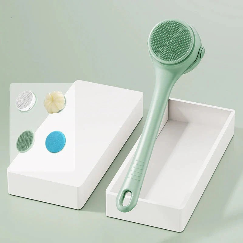 Brosse de bain électrique exfoliante à long manche avec moteur puissant pour un nettoyage en profondeur