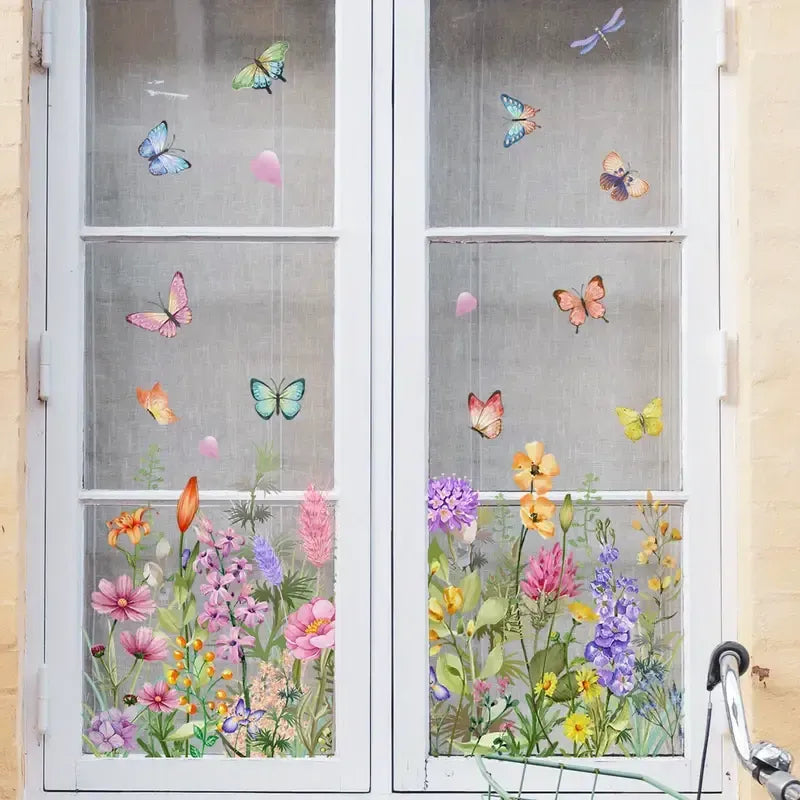 Stickers Fenêtre Fleurs – Chaleureux Et Sans Traces De Colle