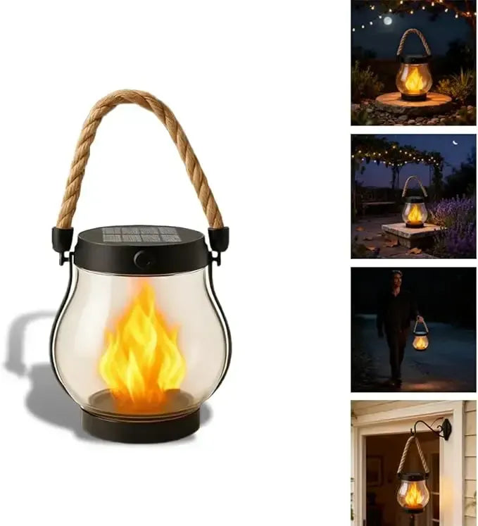 Lanterne solaire d’ambiance avec effet flamme