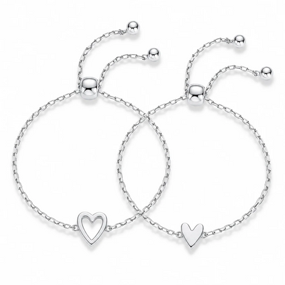 Bracelets cœur assortis avec placage or 14 carats