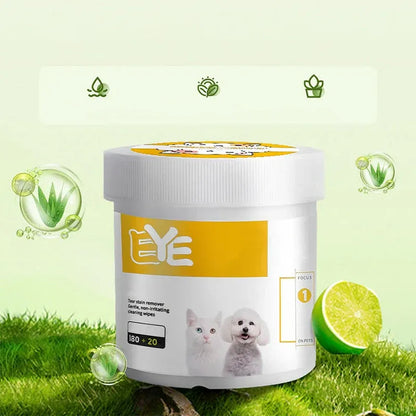 Lingettes sans alcool pour les yeux et les oreilles des animaux