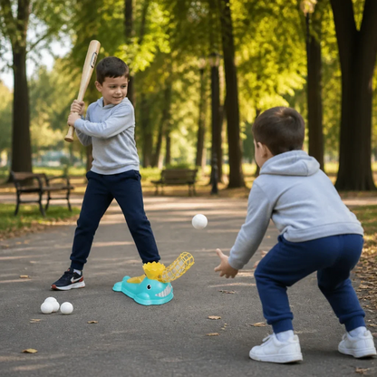 Lanceur de baseball à pédale pour enfants avec batte et balles